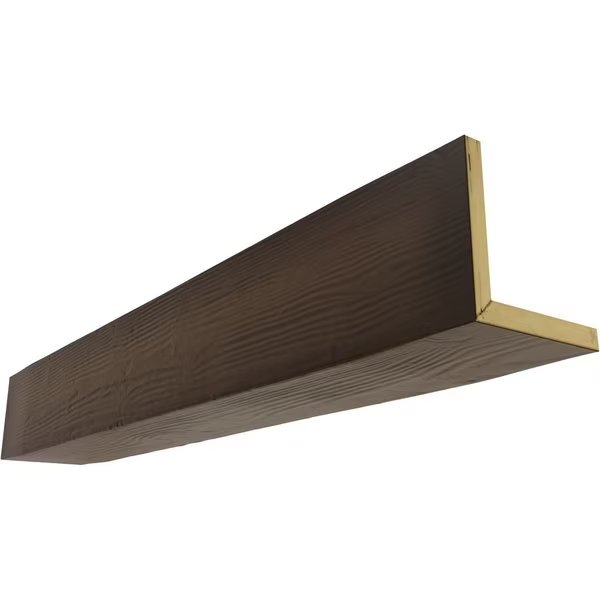 2-Sided (L-beam) Sandblasted Endurathane Faux Wood Ceiling Beam, NaturaL Mahogany, 8